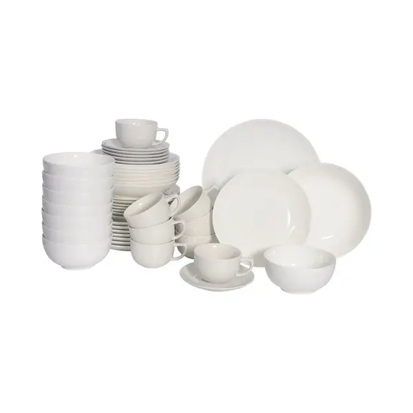 Luzzo® Cardiff Serviesset 8 Persoons - 48 Delig Servies - Wit Porselein thumbnail