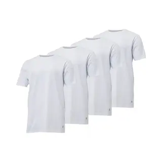 Gentlemen - 4-pak Heren T-shirts Longfit ( Extra Lang ) - Voorgekrompen - 100% Katoen - Ronde Hals - Wit - Maat 3XL