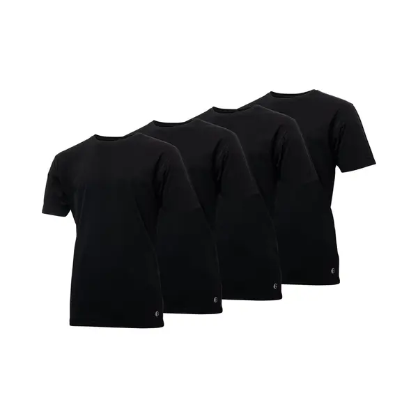Gentlemen - 4-pak Heren T-shirts Longfit ( Extra Lang ) - Voorgekrompen - 100% Katoen - Ronde Hals - Zwart - Maat 4XL thumbnail