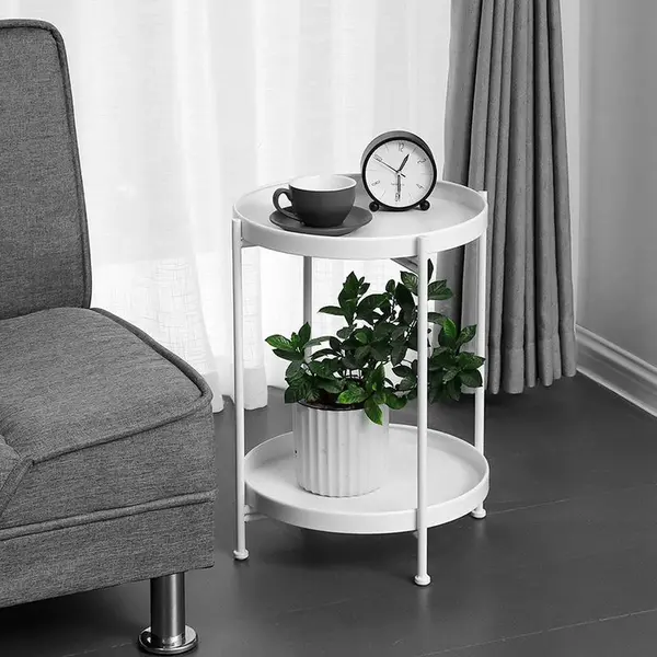Tdr - Nordic Simple Dubbellaagse Kleine Salontafel-wit thumbnail