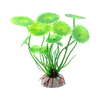 Winkrs - Nep Plantje Op Steen Voor Aquarium Of Terrarium - Groene Bladeren - 10CM