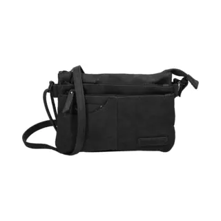 Bicky Bernard Schoudertas 2 Vaks Tasje - Telefoontas Zwart BB66661 - Schoudertas Dames