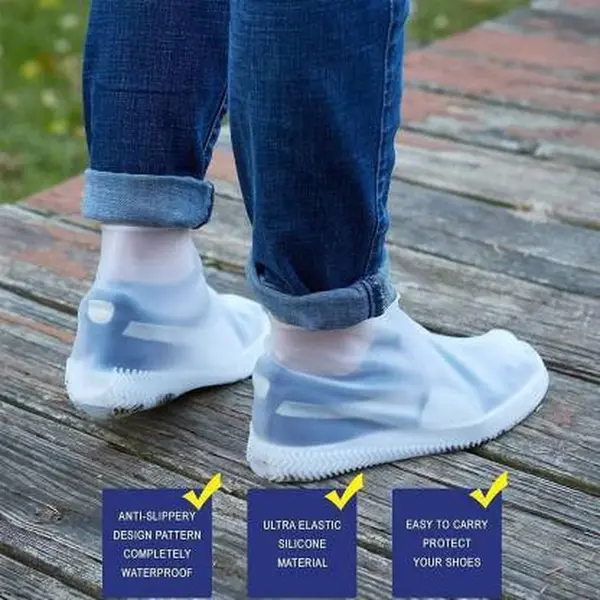 Overschoenen Waterdicht - Wit - Maat S 29/34 - Siliconen Overschoenen - Overschoenen Zwembad - Schoenovertrek Herbruikbaar - Schoenbeschermers - thumbnail