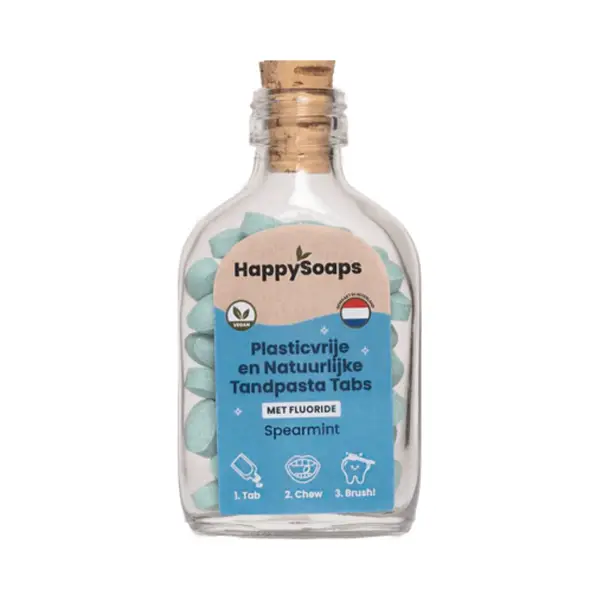 HappySoaps Tandpasta Tabs Met Fluoride Spearmint 130 Gr thumbnail