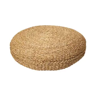 Home&Styling, Kruk, Poef Rond Naturel Ø58x20 Cm Zeegras, Kleur