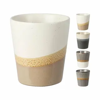 Excellent Houseware Siaki Koffiemok - 4x - Steen - Glans Afwerking - 200ml - H8 X D7, 5 Cm