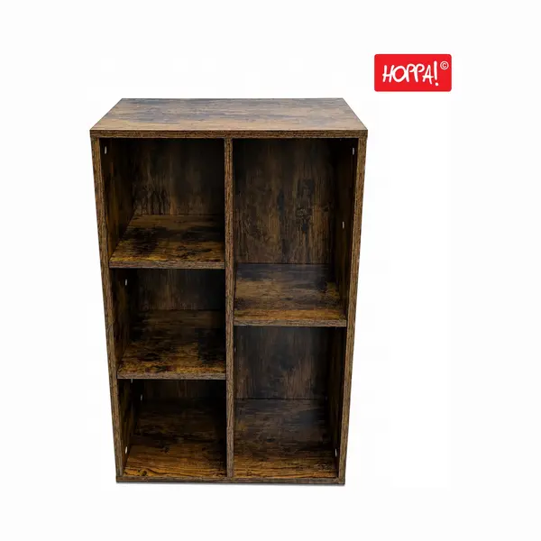 Hoppa! - Bücherregal - Würfelregal - Kinderregal - Freistehendes Regal - 7 Fächer - 50 X 24 X 106 Cm - Weiß thumbnail