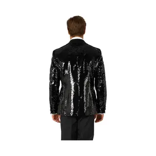 OppoSuits Mannen Blazer Briljant Black Sequins - Heren Colbert - Glitter - Zwart - Maat Eu 56