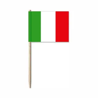 Shoppartners Cocktailprikkers Vlaggetjes Italie - 100x Stuks - Italiaanse Vlag Feestartikelen/versieringen - 8 Cm