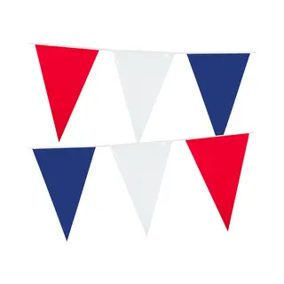 Boland Holland Rood Wit Blauw Plastic Groot Formaat Vlaggetjes/vlaggenlijnen Van 10 Meter. Koningsdag/supporters Feestartikelen