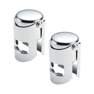 Cosy&Trendy Set Van 2x Stuks Champagnefles Stoppers/afsluiters Verchroomd - Champagne/prosecco/cava Prik Behouden
