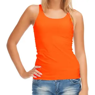Sol's Sols Oranje Tanktop / Hemdje - Dames - Ek / Wk Voetbal Supporter / Koningsdag - Katoen - Mouwloos T-shirt / Tanktops / Singlet L