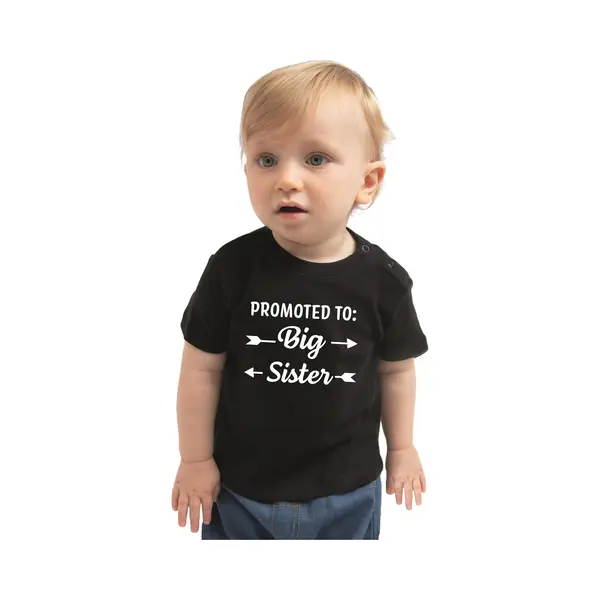 Bellatio Decorations Promoted To Big Sister Cadeau T-shirt Zwart Voor Peuter / Kinderen - Grote Zus Geworden 98 thumbnail