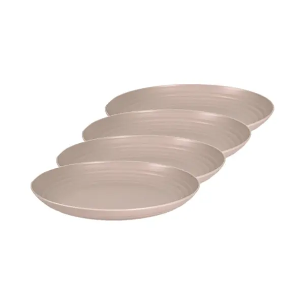 Plasticforte 4x Stuks Rond Kunststof Borden Mokka Bruin 25 Cm - Herbruikbaar - Dinerborden - Barbecueborden - Campingborden thumbnail