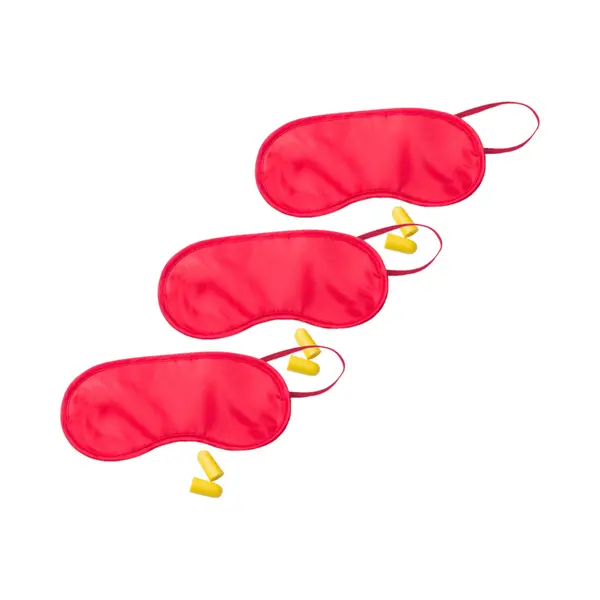 10x Slaapmasker Met Oordoppen - Rood - Verduisterend Travel Masker - Kinderen En Volwassenen thumbnail