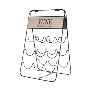 Excellent Houseware Metalen Wijnflessen Rek/wijnrek Wine Voor 9 Flessen 30 X 2 X 49 Cm - Wijnfles Houder
