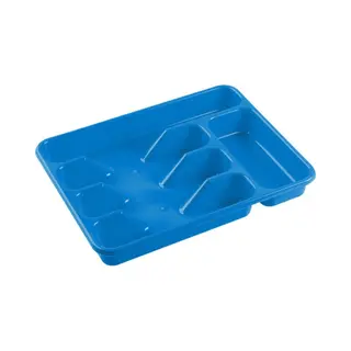 Hega Hogar Bestekbak - Blauw - 5 Vakken - 34 X 26 X 5 Cm - Lade Indeling - Bestekhouders