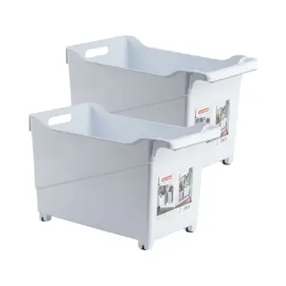 Plasticforte Opbergbox - Set Van 2x Stuks - Wit - 45 X 24 Cm - Kunststof - Op Wieltjes