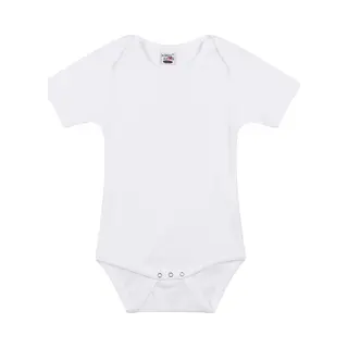 Logostar Basic Rompertje Voor Babys - Wit - Katoen - 240 Grams - Baby Kleding - Kraamcadeau - Korte Mouwen 68