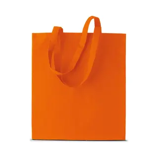 Shopper Schoudertasje - Oranje - Katoen - 38x42 Cm - Met Hengels - 11 Liter - Boodschappentas
