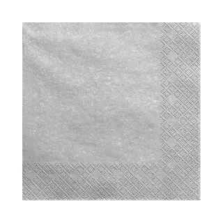 Partydeco Tafel Servetten - 60x - Papier - Zilver - 33 Cm - Diner/lunch/verjaardag