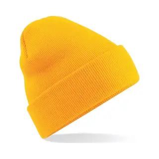 Beechfield Beanie Wintermuts - 100% Soft Acryl - Goud Geel - Super Soft - Brede Omslag Band - Dames/ Heren