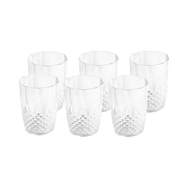 Drinkglazen - 6x Stuks - Kunststof - Kristaleffect - 400 Ml - Luxe Uitstraling thumbnail