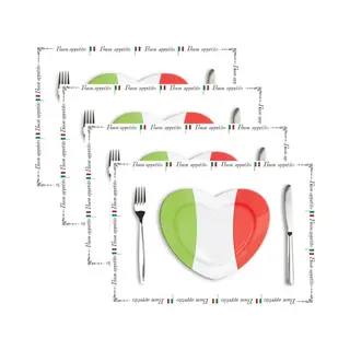Bellatio Decorations Placemat Italiaans Design - 40x Stuks - 42 X 30 Cm - 90g - Italie - Dineren - Eetsmakelijk