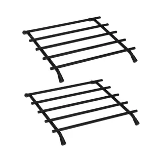 Zeller 4x Stuks Metalen Zwarte Pannenonderzetters Vierkant 20 Cm - Pannen/schalen Onderzetters Van Metaal