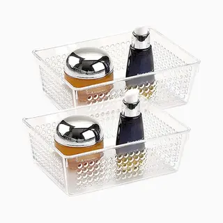 Plasticforte Set Van 5x Stuks Transparante Opbergbakjes Van 18 X 13 Cm - Organizers/opbergbakken - Badkamer/kasten Spullen Opruimen