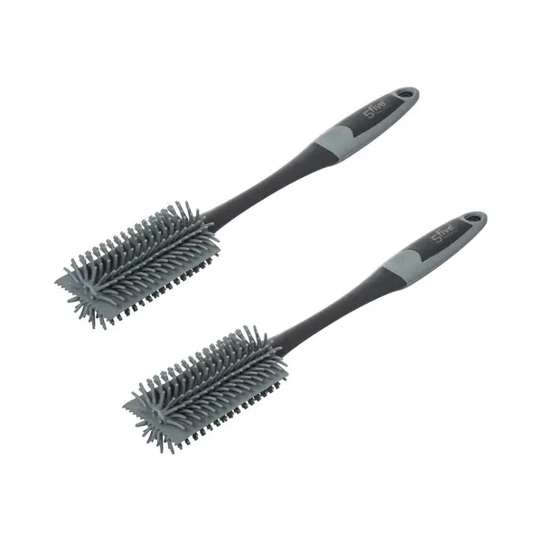 5five 2x Stuks Afwasborstel Ronde Kop 35 Cm Van Rubber - Flessenborstel - Afwassen - Schoonmaken thumbnail