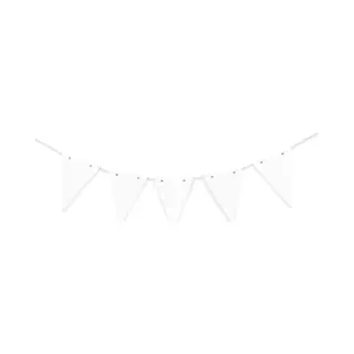 Diy Papieren Vlaggenlijn Vlaggetjes - Wit / Blanco - 20x Stuks - Zelf Vlaggenlijnen Maken/beschilderen/inkleuren