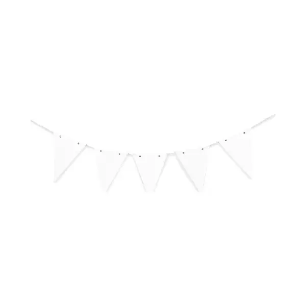 Diy Papieren Vlaggenlijn Vlaggetjes - Wit / Blanco - 20x Stuks - Zelf Vlaggenlijnen Maken/beschilderen/inkleuren thumbnail