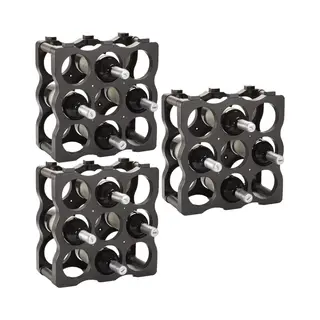 PlasticForte Wijnrek - Stapelbaar - Voor 27x Flessen - 36 X 12, 5 X 36 Cm - Kunststof