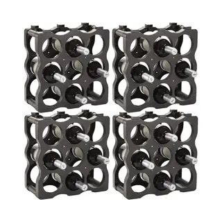 PlasticForte Wijnrek - Stapelbaar - Voor 36x Flessen - 36 X 12, 5 X 36 Cm - Kunststof