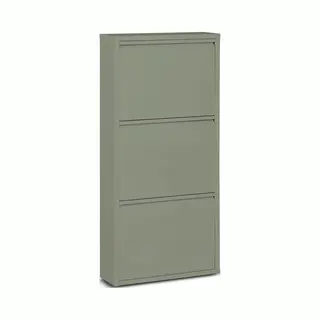 Naturn Living Metalen Schoenenkast 3-Deurs Mat Olijf-Groen – Smalle Ruimtebesparende Schoenenkast 50 X 15 X 103, 5 Cm – Metaal Schoenenrek & Wandmontage