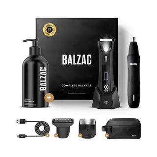 Balzac® Complete Package - Neustrimmer, Bodygroomer Mannen & Ballwash - Waterdicht - Body Trimmer Heren - Schaamhaar Trimmer Mannen