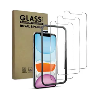 Royal Spacius 3 Stuks Screenprotector Geschikt Voor IPhone 11 / Xr - Met Uitlijn Tool - Gehard Beschermglas - Tempered Glass Screen Cover