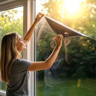 Homewell Sonnenschutz Fensterfolie Hr+ Hr++ Hr+++ – Premium Wärmeschutz & Selbstklebend – Uv Schutz – Für Doppelverglasung – Schwarz 39%