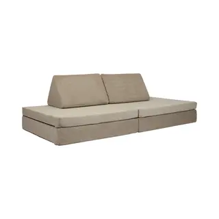 Baaap Speelbank Kind Taupe Corduroy Ribstof Kinderbank Modulair Peuter - Kinderstoel - Kinderfauteuil - Play Couch - Kinderzetel - Bankje - Montessori