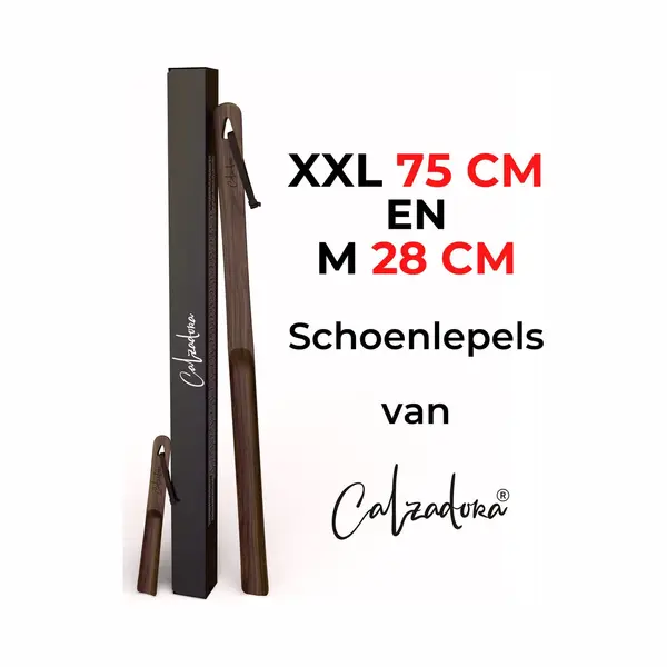Calzadora® Schoenlepel Extra Lang Combi - 75cm & 28cm Lang - Schoentrekker - Duurzaam, Sterk En Prachtig - Set Van 2 - Combi Extra Lange Schoenlepel thumbnail