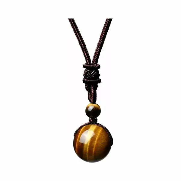 Edelsteen Tijgeroog Pendant Ketting Touw | Sparkolia thumbnail
