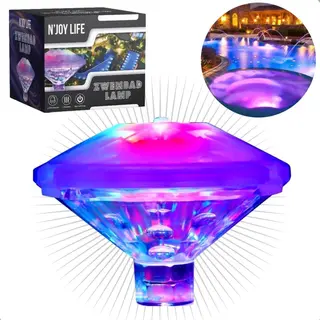 N'Joy Life - Zwembad Lamp Drijvend - Zwembadverlichting - Disco Licht Lamp - Bad Accessoires - Onderwater En Bovenwater Verlichting - Op Batterijen -