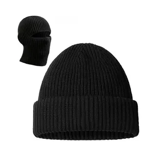 Yono Muts En Balaclava - Beanie En Bivakmuts In 1 - Heren - Dames - Ski Mask Winter - Zwart