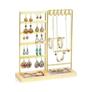 Yono Sieradenhouder - Sieradenrekje - Organizer Voor Oorbellen - Kettingen - Armbanden - Rekje - Opbergen - Goud