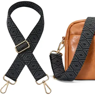 Yono Tassenriem Schouderriem - Schouderband Voor Tas - Verstelbaar - Bag Strap Crossbody - Zwart
