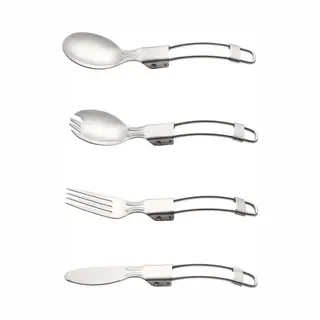 4-delige Bestek Set Opvouwbaar Rvs Spork Servies