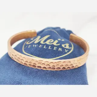 Mei's Tibetan Vintage Copper - Tibetaanse Armband Dames / Verstelbare Bangle - Koper - Roségoud - Polsmaat 15 T/m 18 Cm