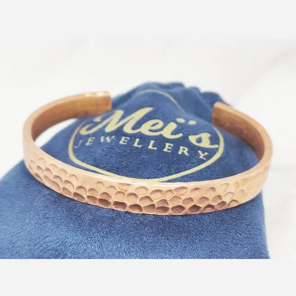 Mei's Tibetan Vintage Copper - Tibetaanse Armband Dames / Verstelbare Bangle - Koper - Roségoud - Polsmaat 15 T/m 18 Cm thumbnail