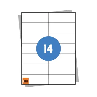 Dula Etiketten - Stickervellen A4 - 14 Stickers Per Vel - 105 X 42, 3 Mm - 10 Vel